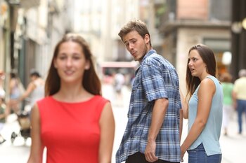 TikTok Ban Meme - Distracted Boyfriend Crypto Meme